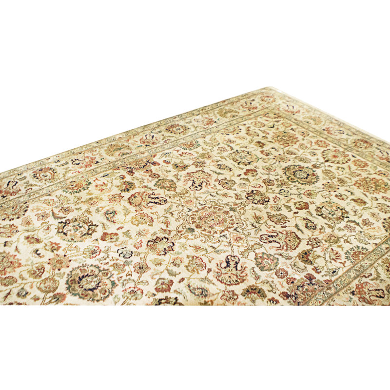 Hand Knotted Wool Area Rug in Gold And Rust