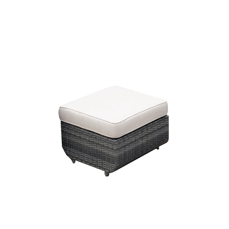 Repose-pieds d'extérieur avec coussin Brooklynrose Ovellette, Gris