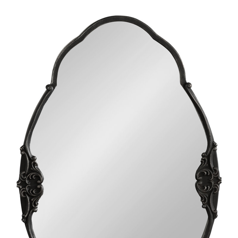 Casswell Metal Oval Mirror, Black