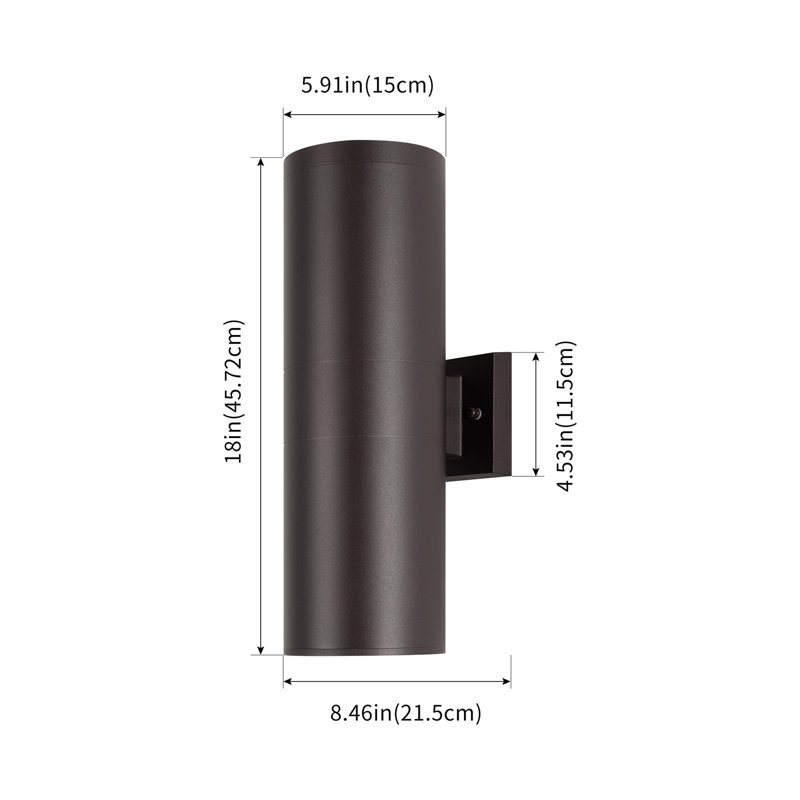 Raley 2- Bulb Outdoor Wall Lantern, Oil Rubbed Bronze, 18" H x 5.91" W x 8.46" D