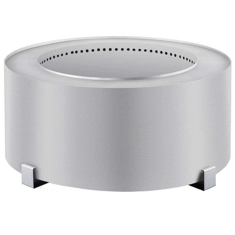 Round Wood Burning Smokeless Fire Pit, Sliver