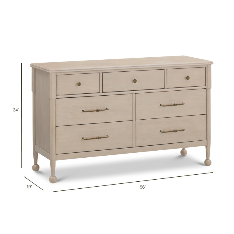 Alouette 7-Drawer Assembled Dresser, Washed Pine