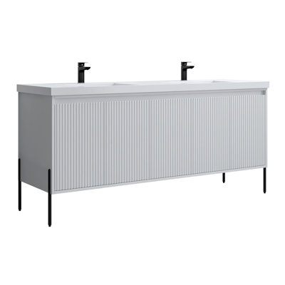 Socwell 73'' Double Bathroom Vanity with Resin Top