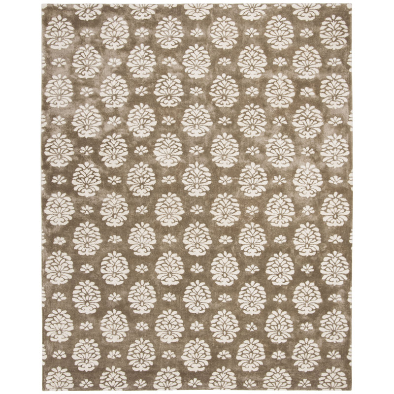 Tapis beige en laine / coton / viscose touffeté à la main Candelo Soho, Rectangle 8 pi 3 po x 11 pi