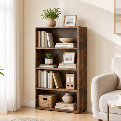 Adjustable Wooden Standard 4-Tier Bookcase