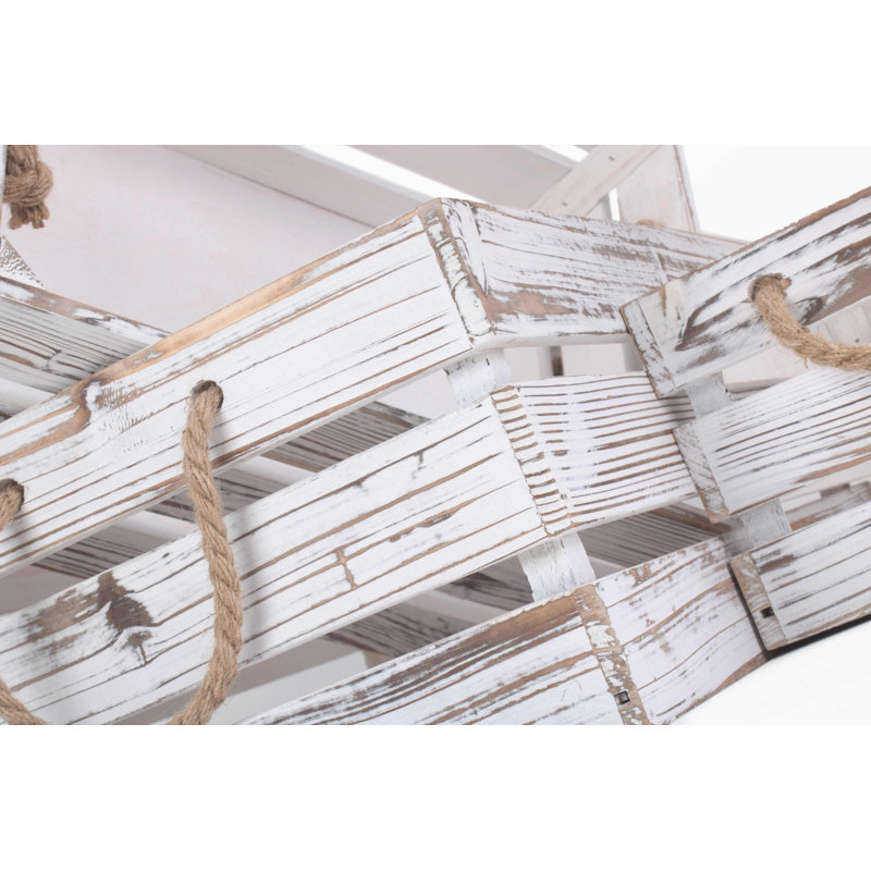 Distressed Rope Handled 3 Piece Crate Basket Set