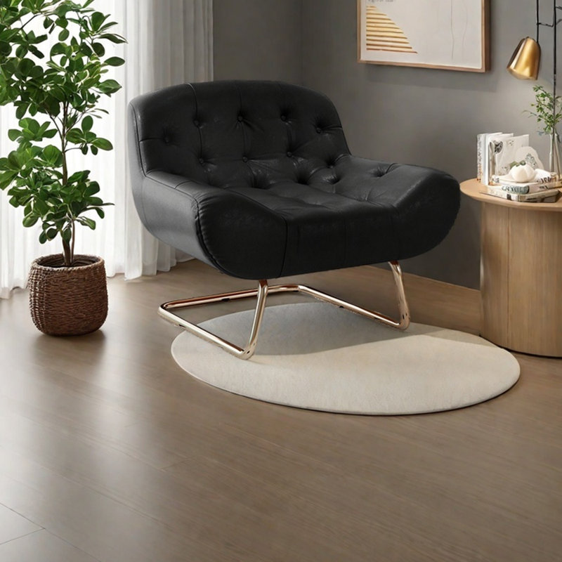 Chaise longue ergonomique en similicuir, Similicuir noir