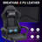 Ergonomic Gaming Chair Racing Style Office Chair, High-Back Computer Desk Chair with Adjustable Lumbar Support & Headrest, 360 Swivel Reclining PU Leather PC Gamer Chair for Adults-64096084