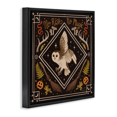 Cadre flottant «No Risks or Magic Owl», conception de Janelle Penner