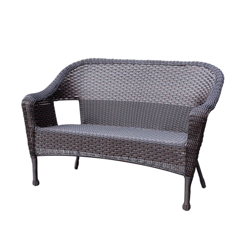 Kentwood 52'' Wide Curved Metal Loveseat, Espresso