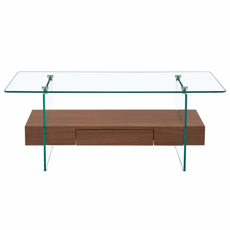 Table basse moderne à deux niveaux, Bois