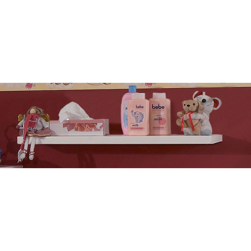 Sunny Floating Shelf with Adjustable Shelves, White