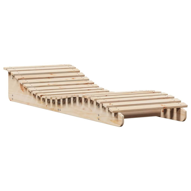  Chaise longue en bois massif de 80,7 x 27,6 x 12,4 po, Orange jaunâtre