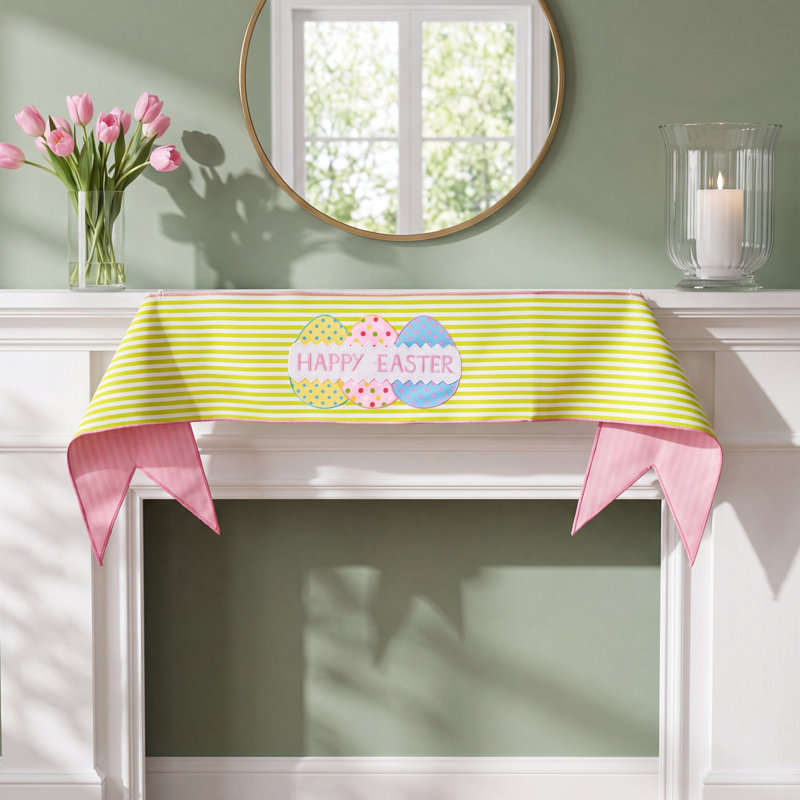 6"X44" "Happy Easter" Gingham Banner