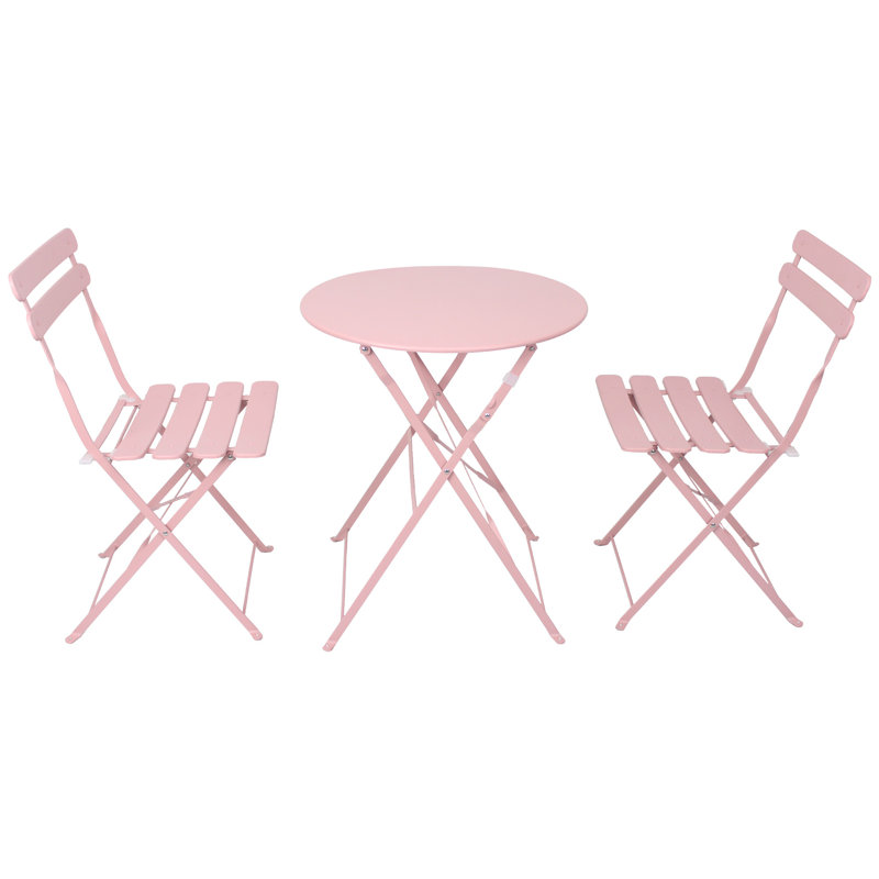 Ensemble de 3 chaises bistro pour terrasse et balcon