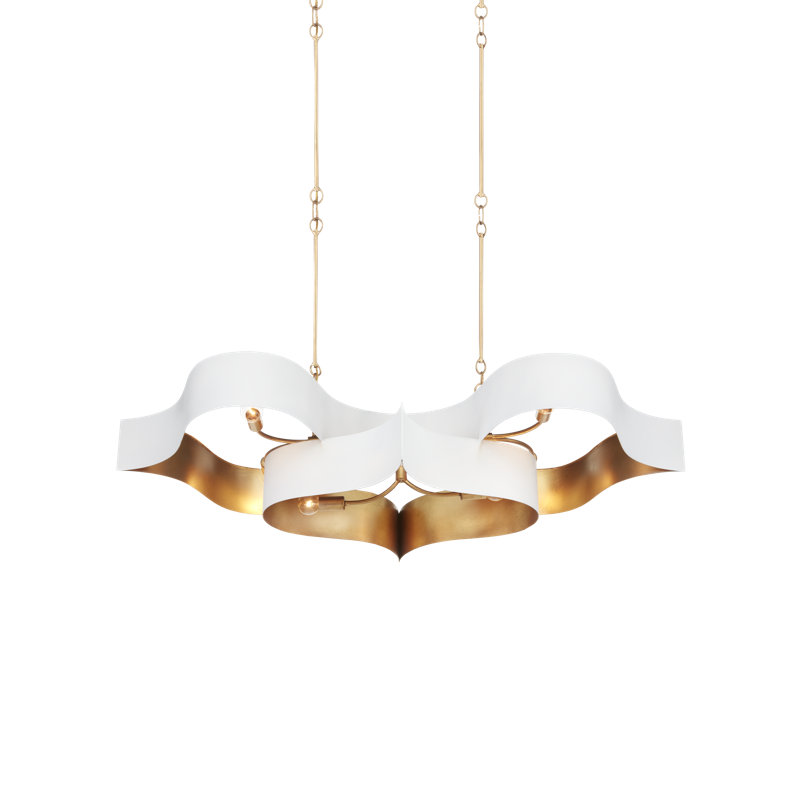 Grand Lotus 6 - Light Chandelier, Sugar White