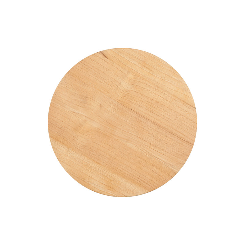 Small Round Teak Outdoor Cross Legs Nesting Side Table