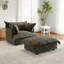 Upholstered Armchair with Footstool-682566104