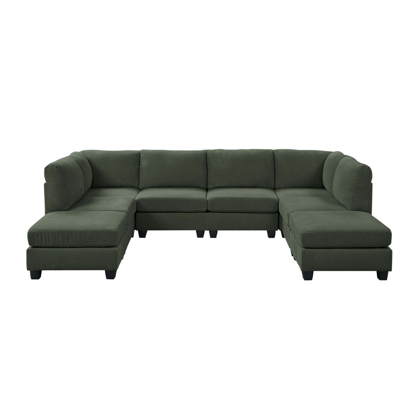 8 - Piece Corduroy Sectional