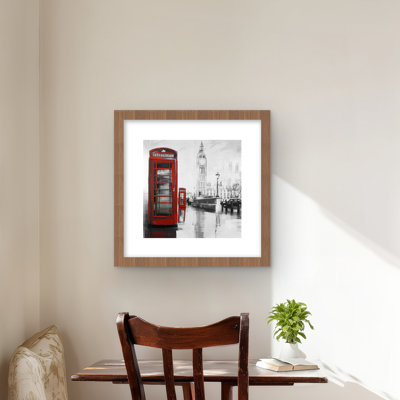 Red Phonebooth with Big Ben - Man Cave Framed Print