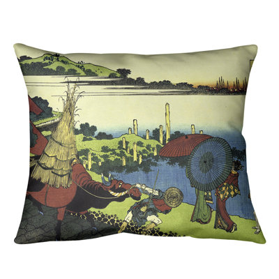 Katsushika Hokusai Reversible Throw Pillow