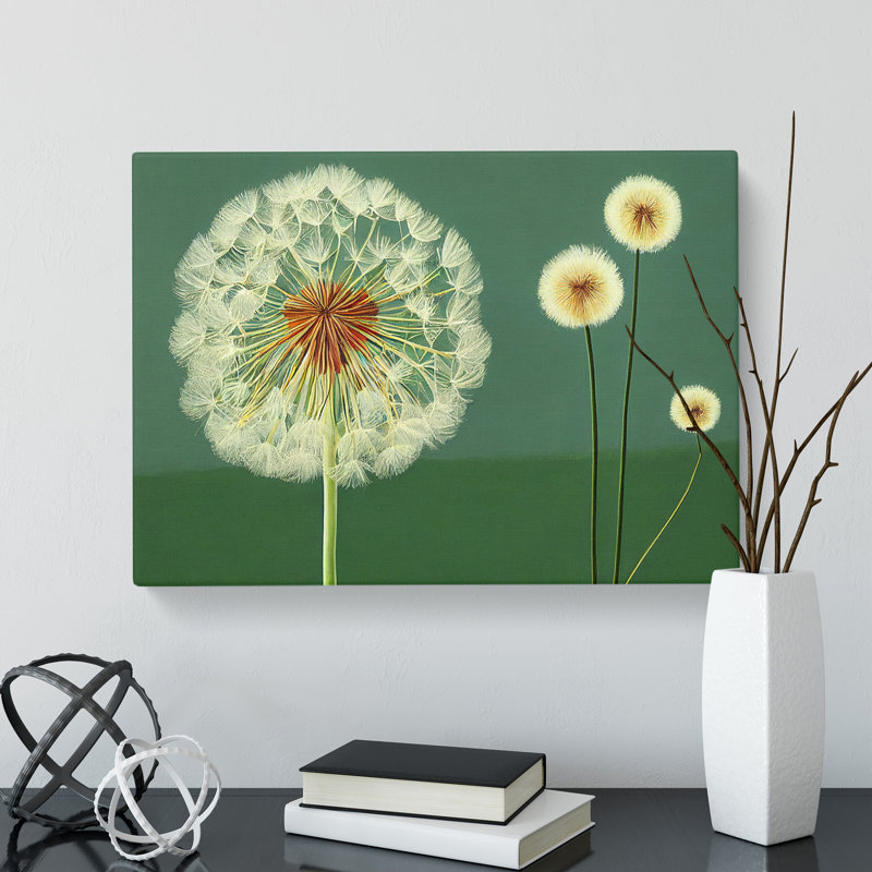 Sacred Dandelion Flowers - Wrapped Canvas Print, 35cm H x 50cm W x 3cm D
