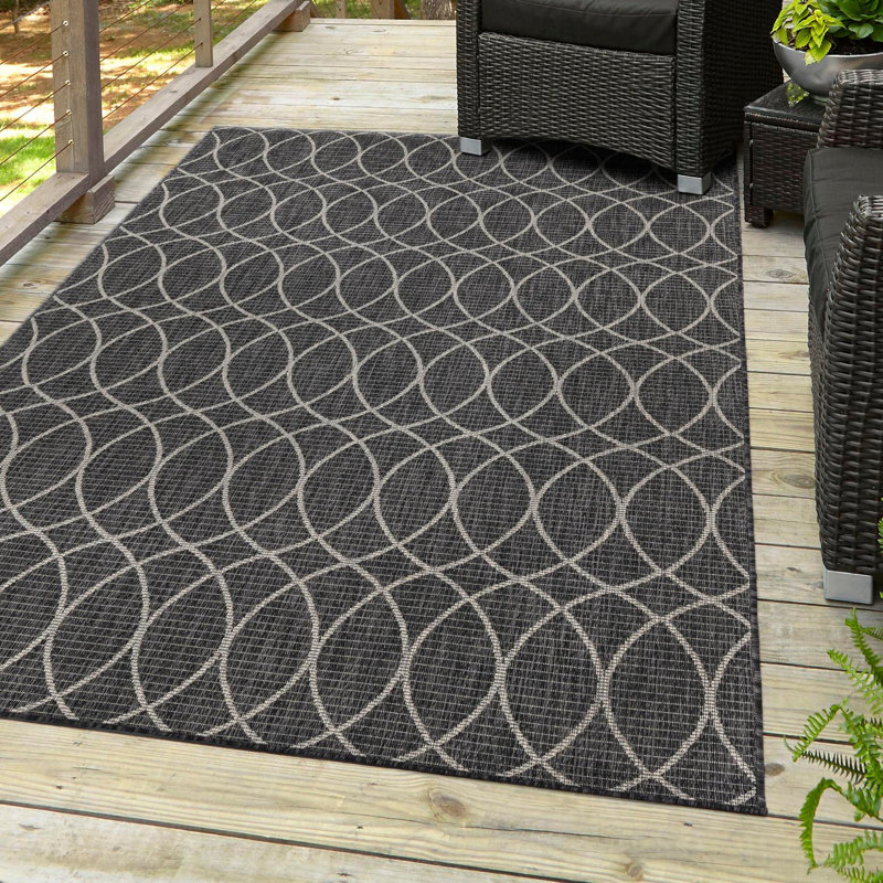 Tapis d'extérieur Charcoal_Unique Loom, Rectangle 5 pi 3 po x 7 pi 10 po