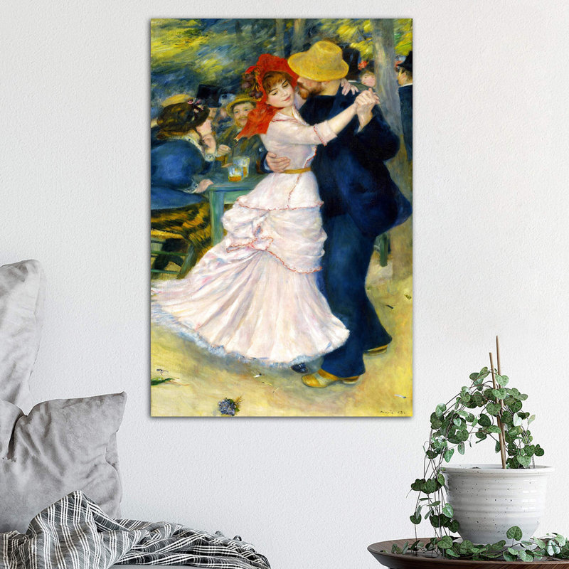 Dance At Bougival by Pierre-Auguste Renoir - Wrapped Canvas Painting, 66.04 cm H x 45.72 cm W x 3.175 cm D