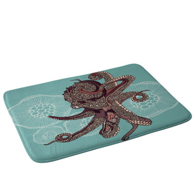 Tapis de bain à fleurs octopus