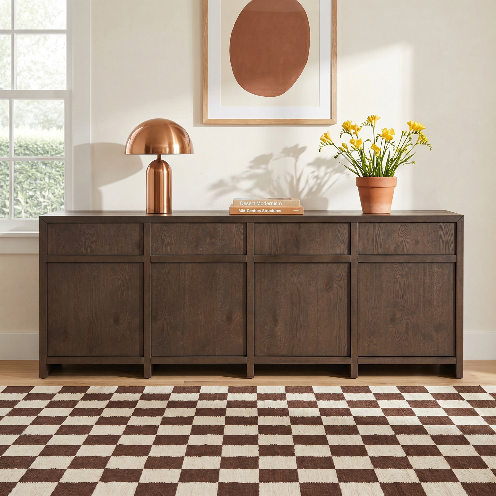 Solid Oak Sideboard Cabinet