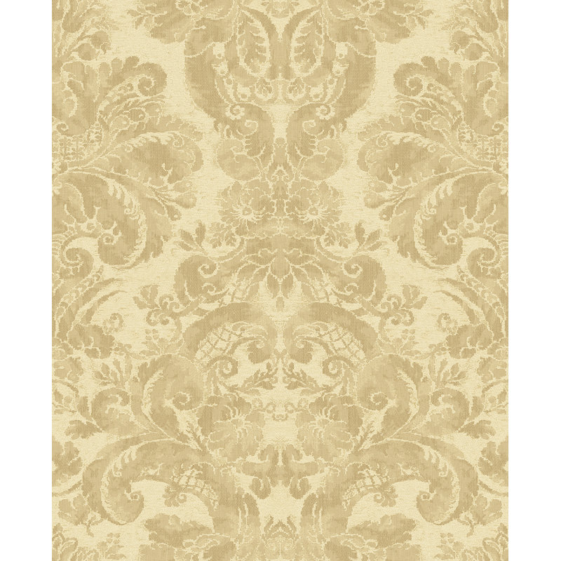 Papier peint damassé délavé Seabrook Designs, Vert