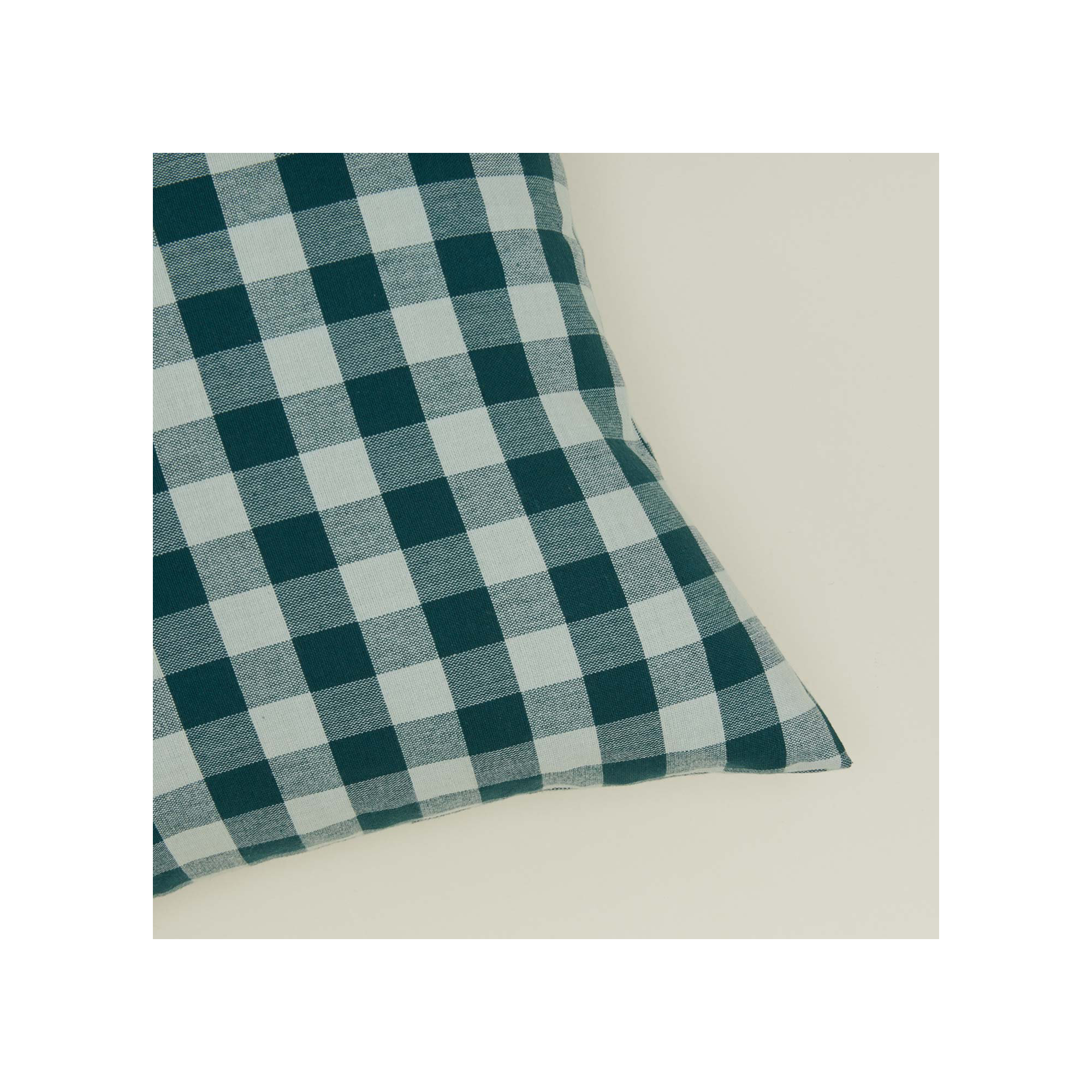 Essential Gingham Cotton Throw Pillow, Sky/Peacock
