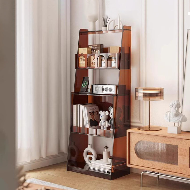Modern creative acrylic multi-functional bookcase, Amber Brown