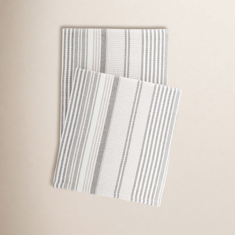 Gradation Ticking Woven Cotton Throw