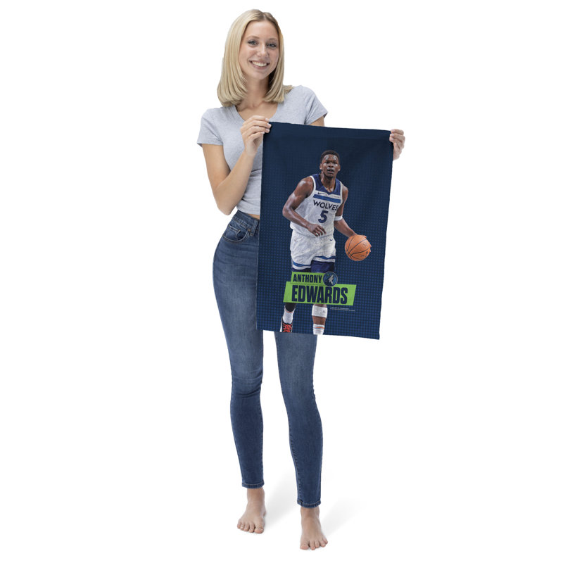 NBA Minnesota Timberwolves Anthony Edwards 2 Pack Fan Towel, Licensed, Ultra Soft and Absorbent, Sport Gym Towel, 16 x 25 inches