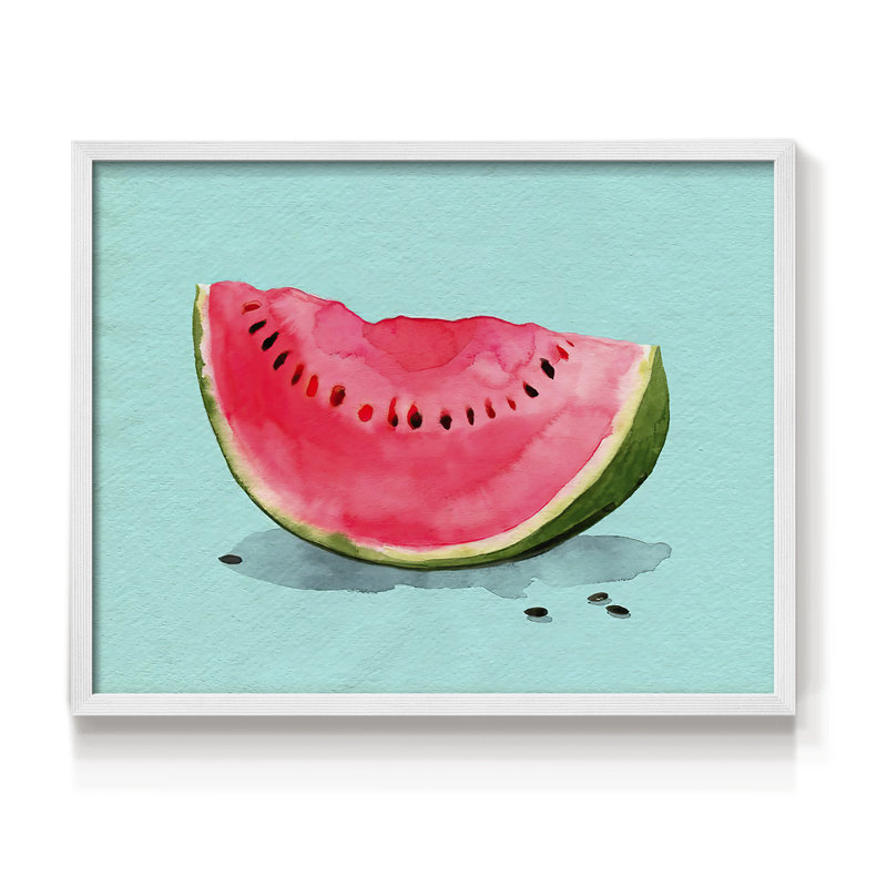 Summer Watermelon I - Reproduction encadrée - Restickable, H 8 po x l 10 po, Blanc