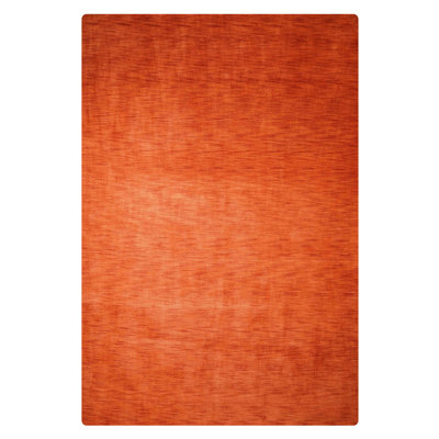 Tapis Manns en laine tissée à la main, écologique - 183 x 274 cm, rectangulaire, rouge pâle, uni, épais et à poils longs, antidérapant, idéal pour le salon et la chambre.