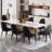 9 - Piece Dining Table Set With 94.5'' Extendable Sintered Stone Dining Table With 8 Faux Leather Wingback Chairs-134637465-134637470