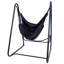 Chaise hamac suspendue avec support en forme de A en acier - noir