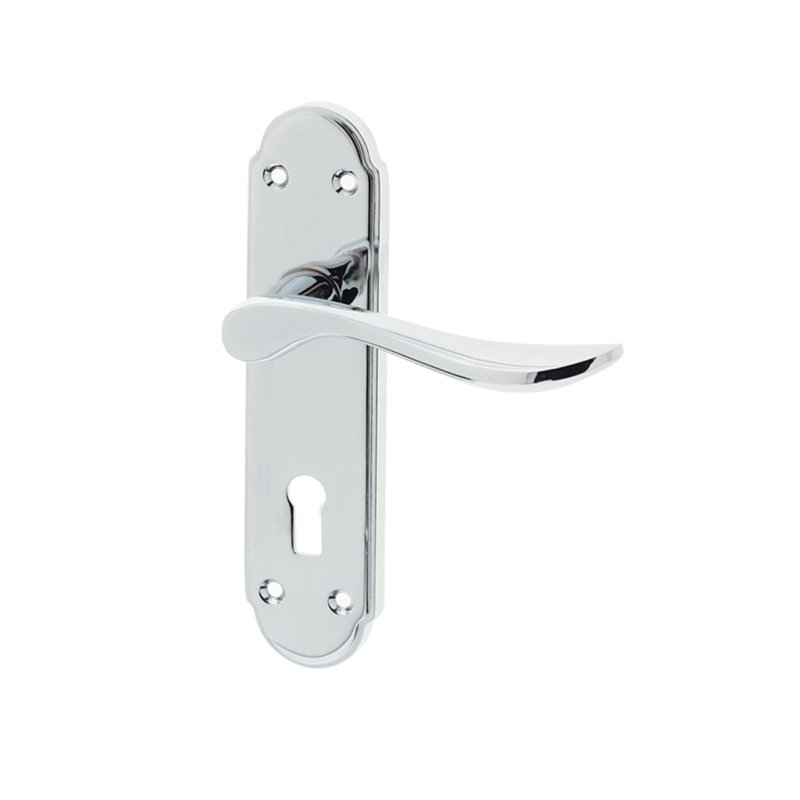 Henley Door Handle, Polished Chrome