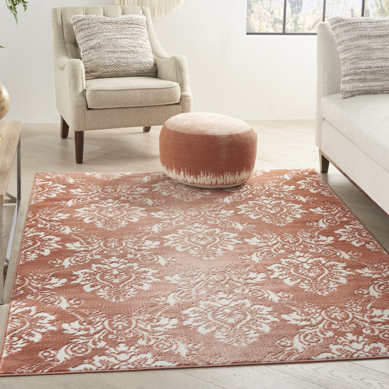 Gricell Damask Indoor Rug, Rectangle 4' x 6'