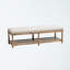 Banc de rangement Backes en bois massif de couleur chêne beige, H 18,90 po x l 57,48 po x P 18,90 po