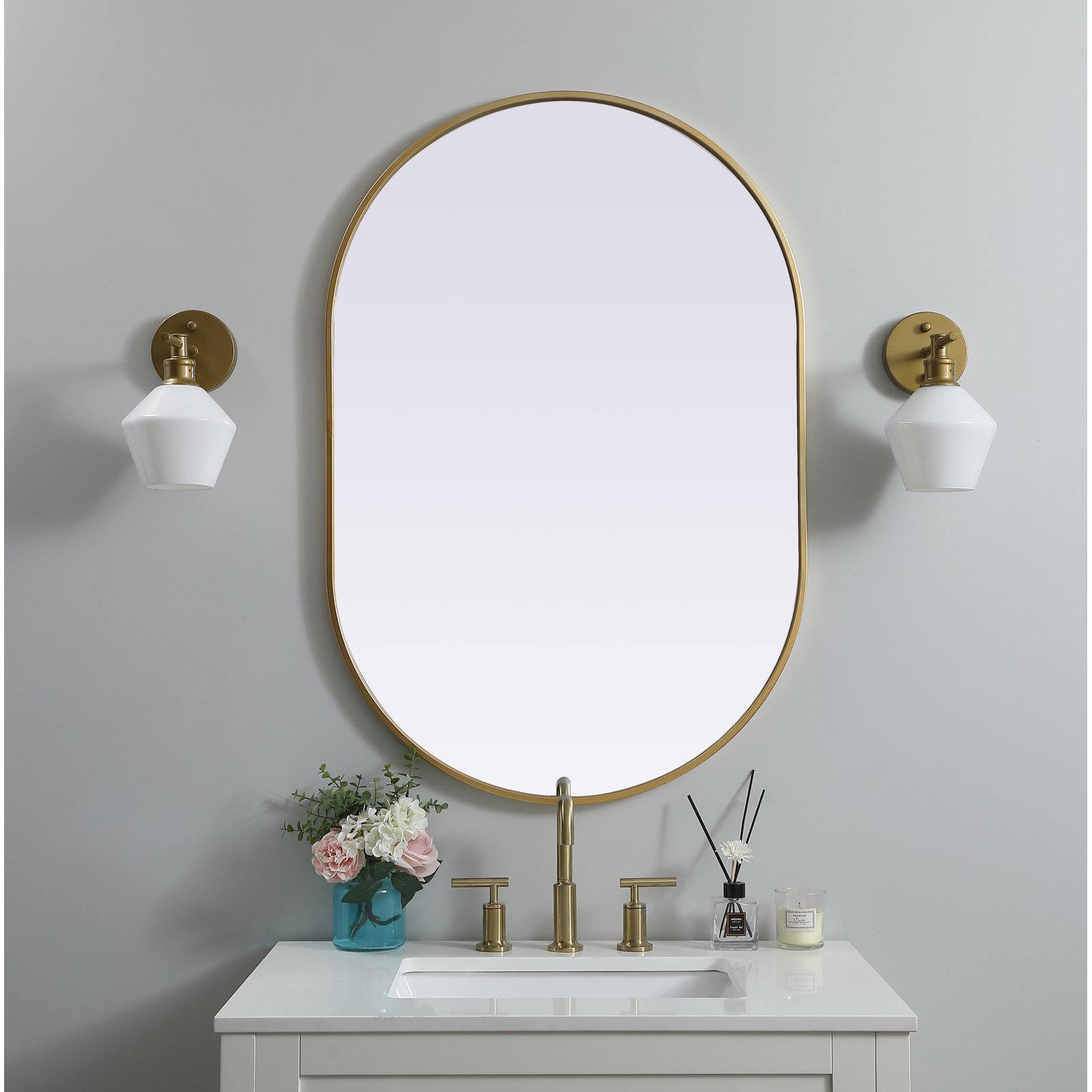 Sabine Accent Mirror, Brass, 40" x 27"