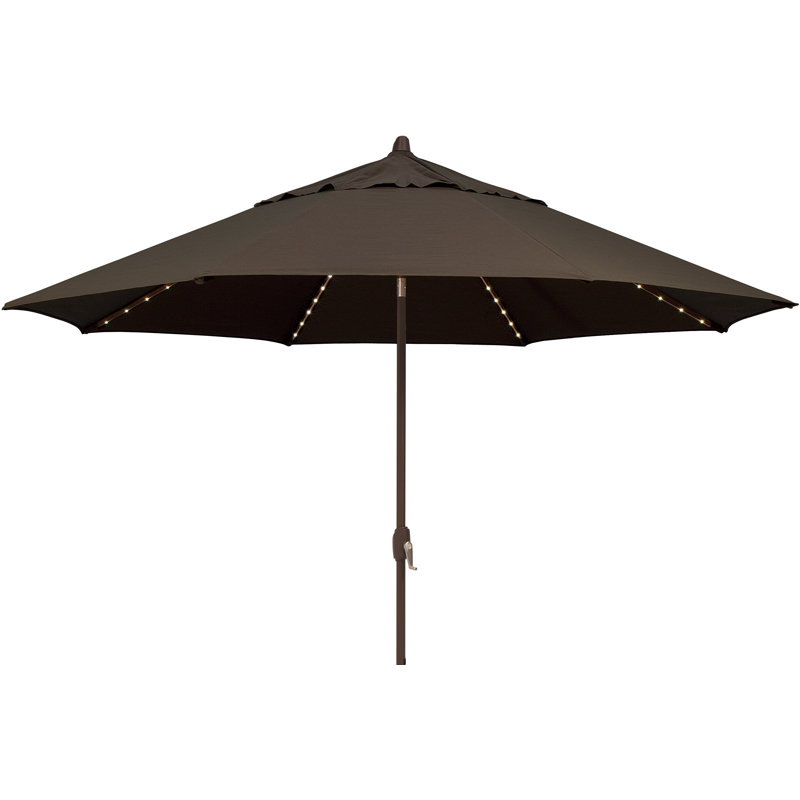 Parasol lumineux 11 'Lariat, Toile Sunbrella® noir, Bronze