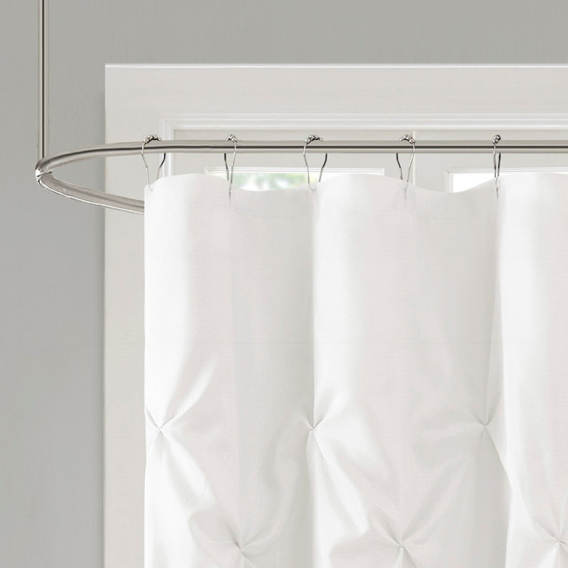 Rideau de douche capitonné semi-transparent, Blanc