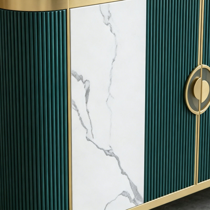 Buffet multifonctionnel de style italien, 35.43" H x 59.06" W x 15.75" D, Green/White