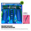 Glissade d'eau à deux voies avec piscine Pop Jump Tropical Island - 23 pi de longueur, 13 pi de hauteur - Vinyle 100% PVC, construction renforcée de force commerciale - Glissade de cour pour enfants et adultes, amusement estival humide ou sec