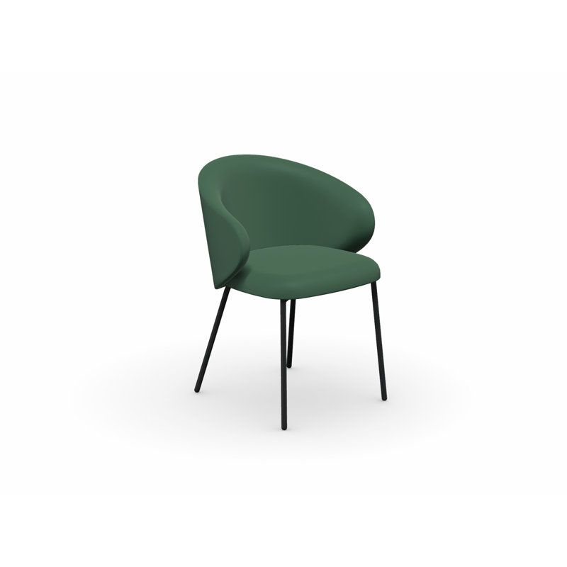 Tuka Upholstered Armchair with Metal Frame, Forest Green, Matte Black