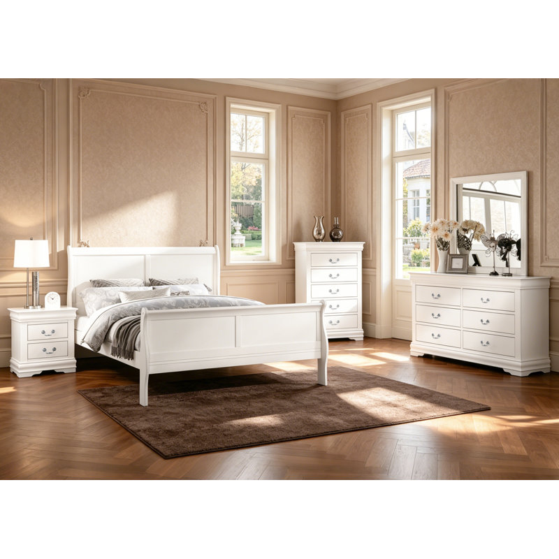5 Piece Gillett, Queen, White