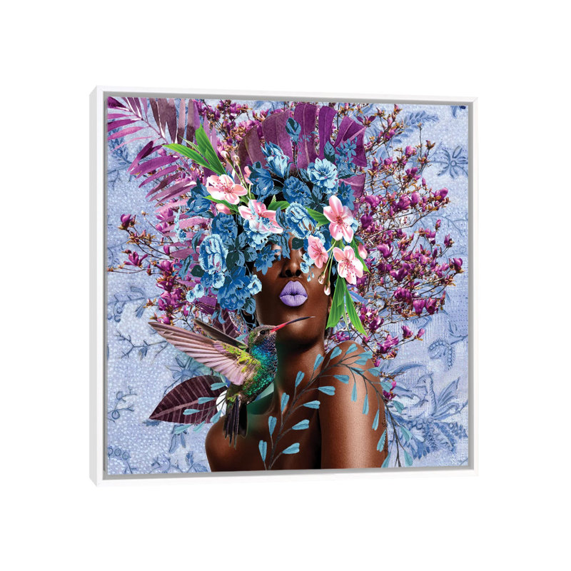 «Women in Bloom - Purplici» par Yvonne Coleman Burney - impression d'art graphique, H 26 po x l 26 po x P 1,5 po